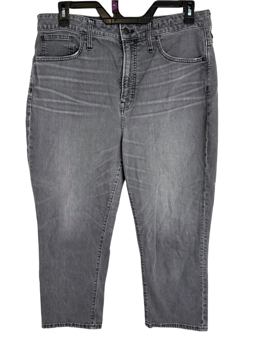 Madewell The Curvy Perfect Vintage Jean Gray Cropped Jeans Size 32P